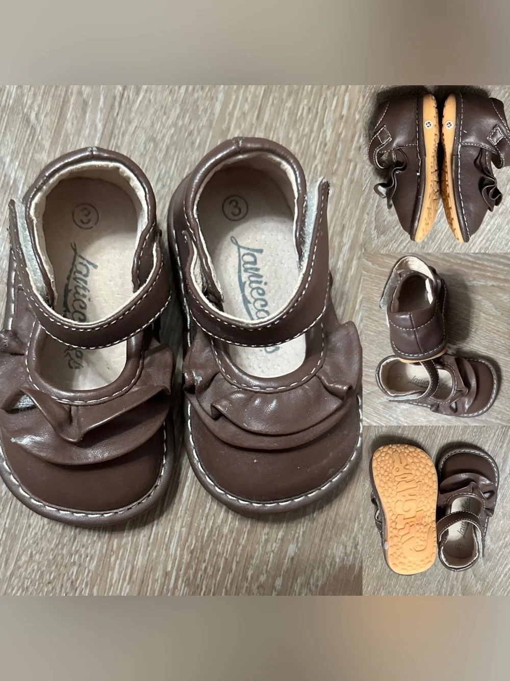 Laniecakes toddler baby  Mary Jane shoes ruffled bow Size 3 Alligator